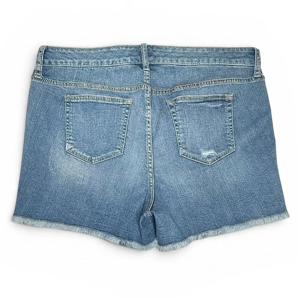 Torrid Blue Denim Skull Studded Cut-off Shorts Sz 14